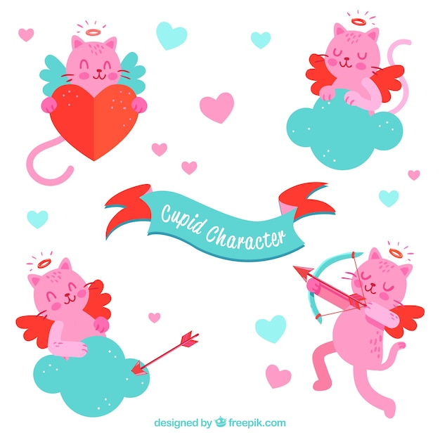 Free vector set of cupid characters