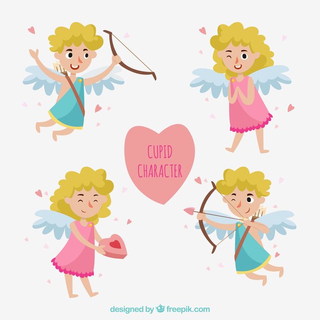 Set of cupid characters