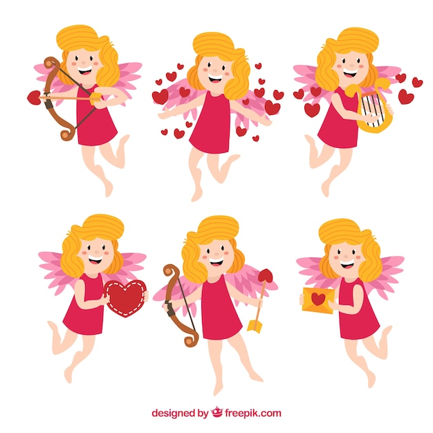 Set di personaggi cupidi