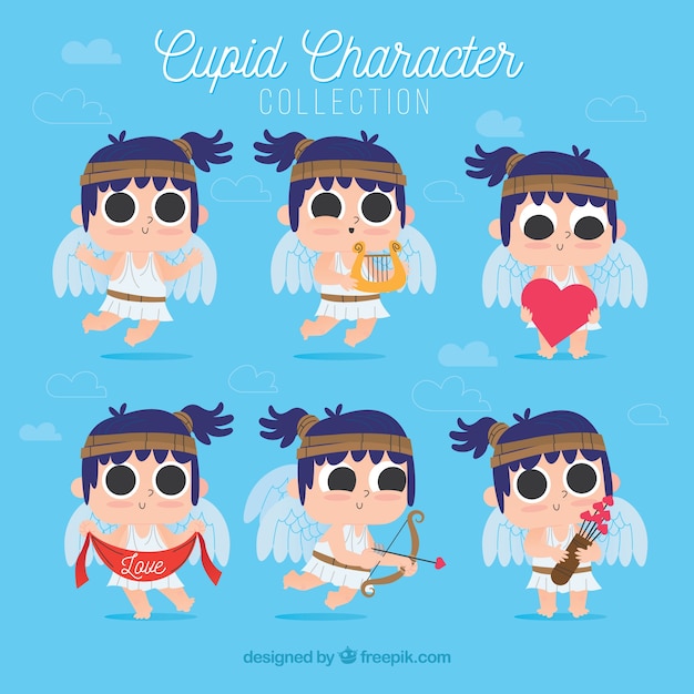 Free vector set of cupid characters