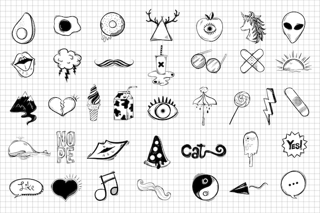 Free vector set of cute and cool icons