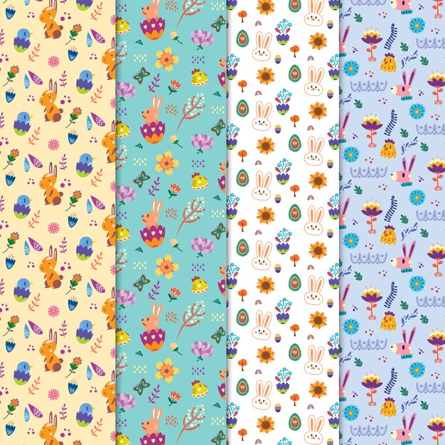 Set of cute easter patterns