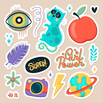 Set of cute stickers
