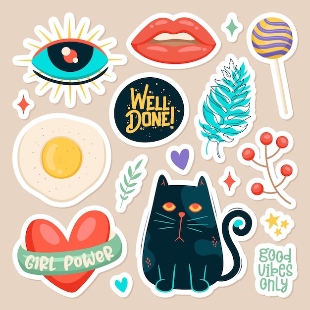 Aesthetic stickers Vectors & Illustrations for Free Download