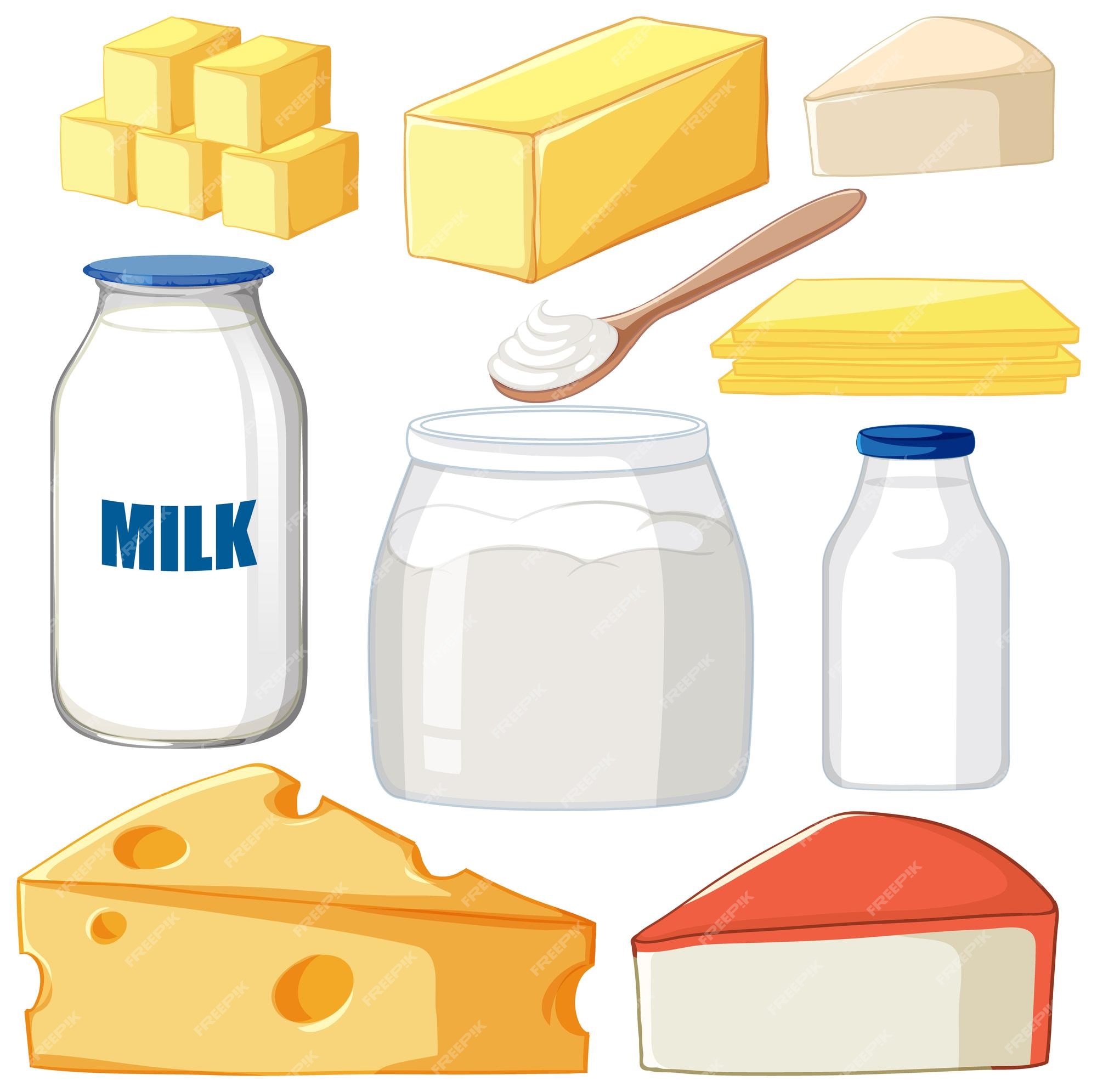 Different set of containers for milk Royalty Free Vector