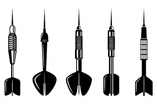 Set of darts on white background.  elements for logo, label, emblem, sign.  illustration.