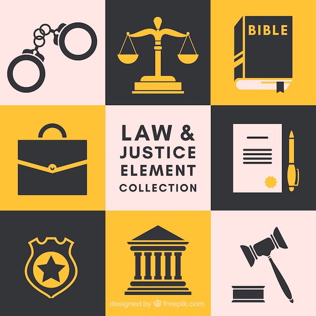 Set de elementos de derecho y justicia