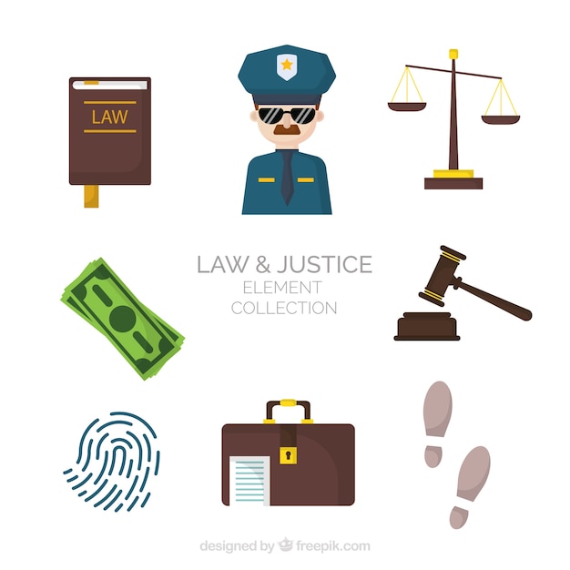Set de elementos de derecho y justicia 