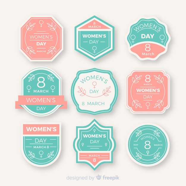 Set de insignias del día internacional de la mujer