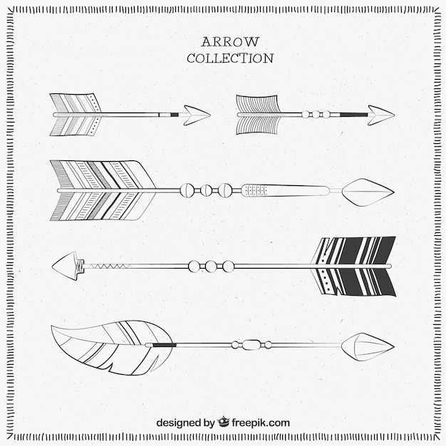 Set of decorative arrows with different designs