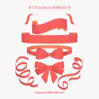 Free vector set of decorative christmas bows