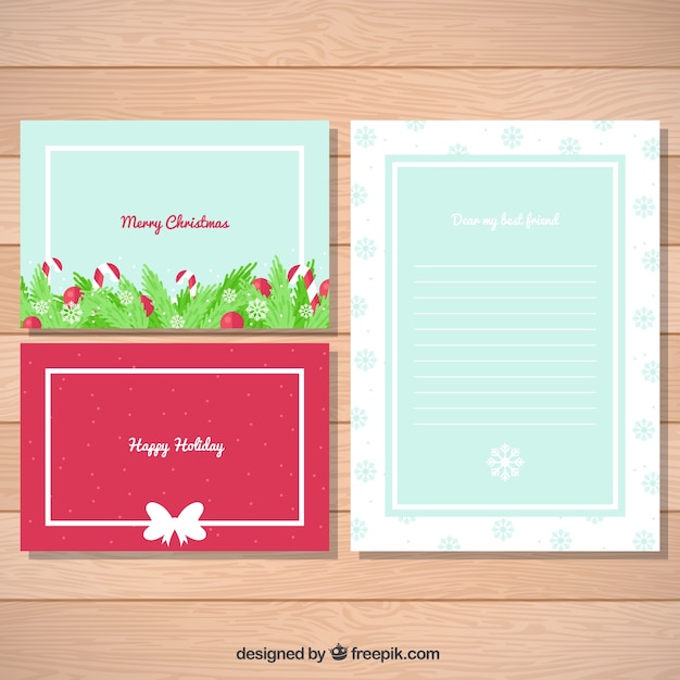 Set of decorative christmas cards