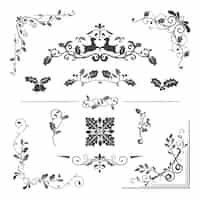 Free vector set of decorative christmas designs for cards vector