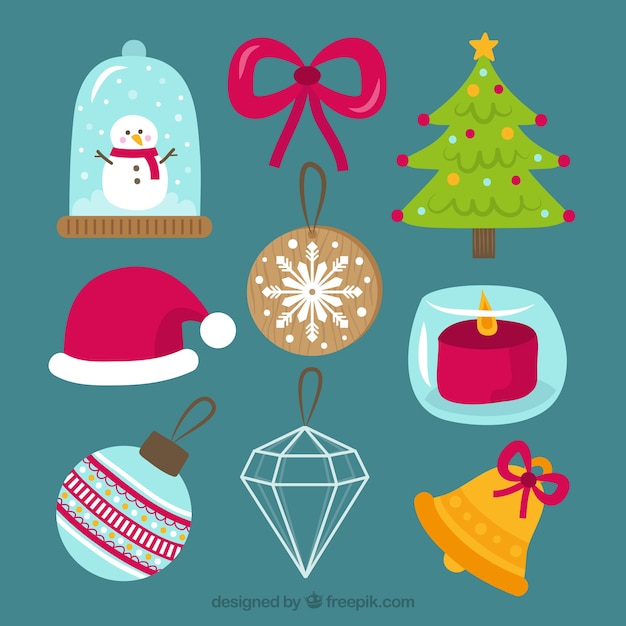 Set of decorative christmas elements