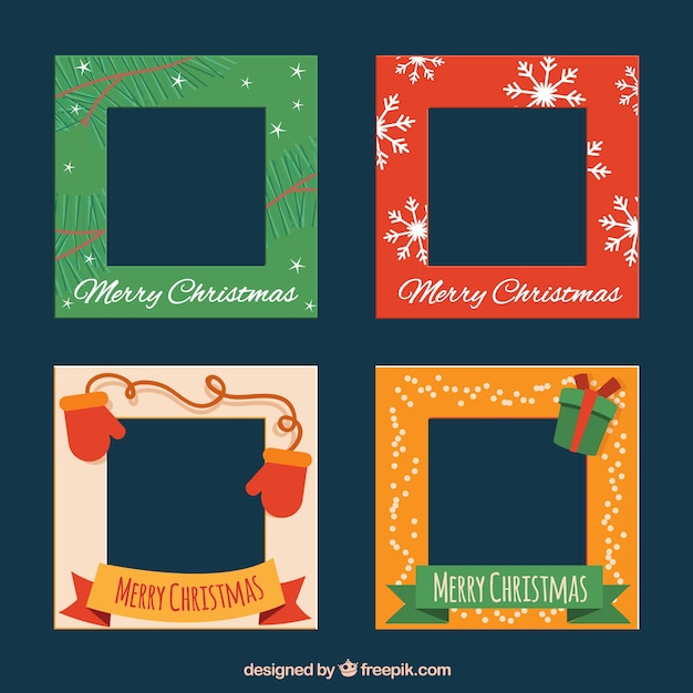 Set of decorative christmas frames