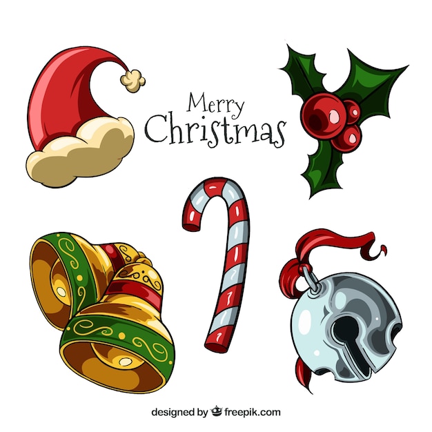 Free vector set of decorative christmas objects