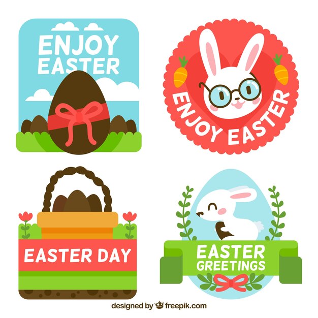 Set of decorative easter stickers