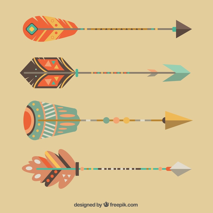 Free Vector set of decorative ethnic arrows