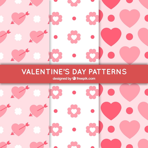 Set of decorative hearts patterns