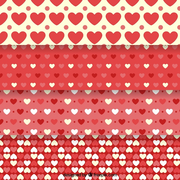 Set of decorative hearts patterns