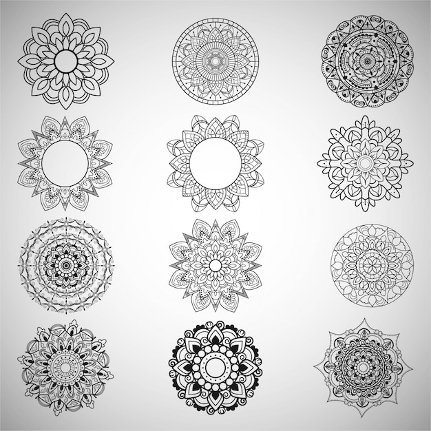 Set of decorative mandalas