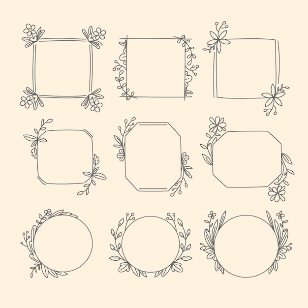 Set of decorative ornamental frames