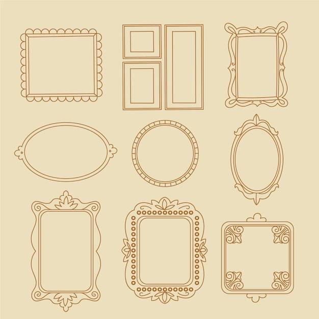 Free vector set of decorative ornamental frames