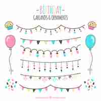 Free vector set of decorative ornaments for birthdays