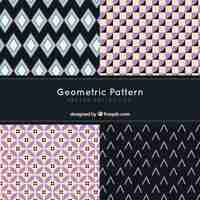 Free vector set of decorative patterns with abstract shapes