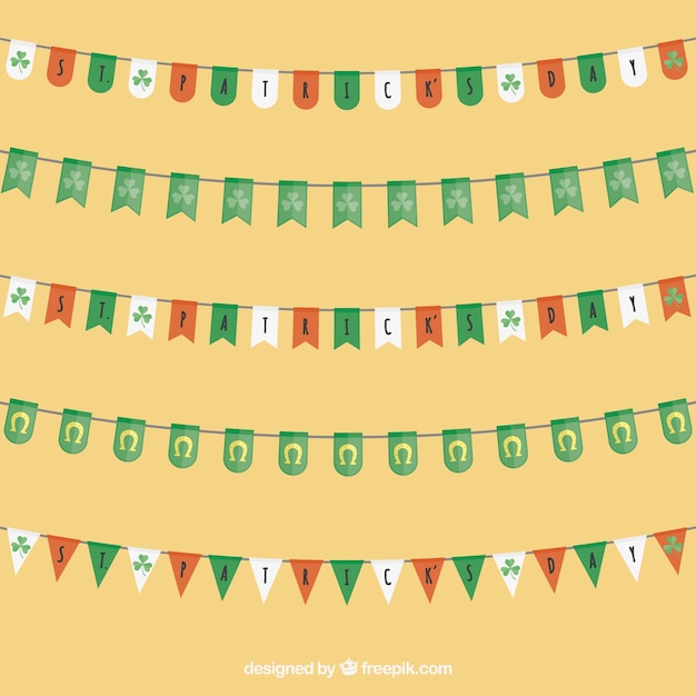 Free vector set of decorative st. patrick's day garlands