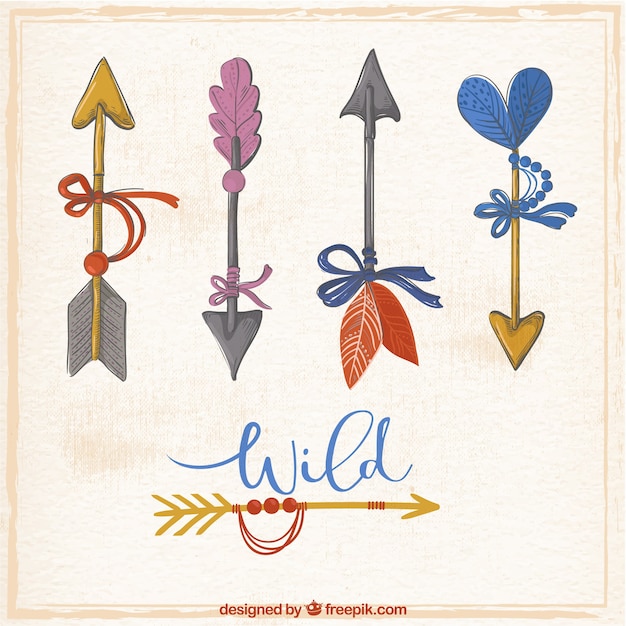 Free vector set of decorative watercolor arrows