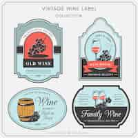 Free vector set of decorative wine labels in vintage style