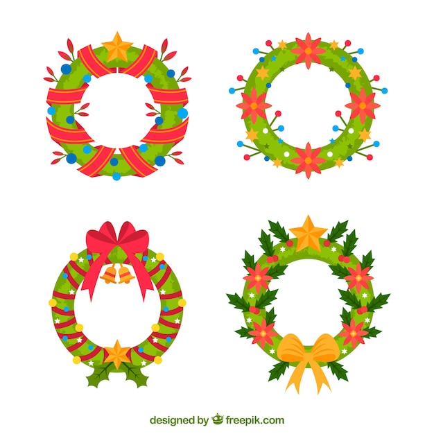 Free vector set of decorative wreath