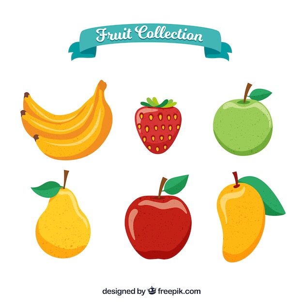 Set of delicious fruits