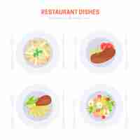 Free vector set of delicious restaurant