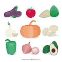 Free vector set of delicious vegetables