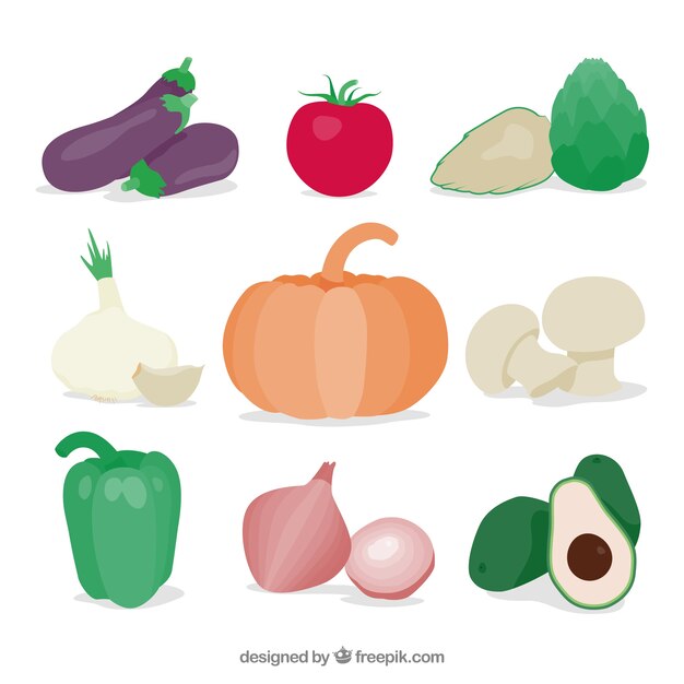 Set of delicious vegetables