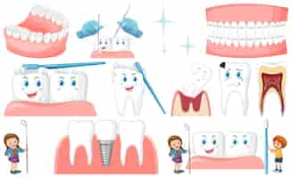 Free vector set of dental care element