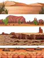 Free vector set of desert land