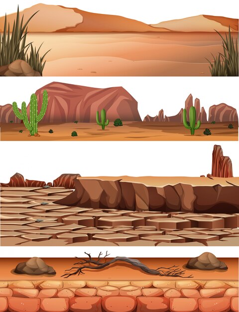 Set of desert land