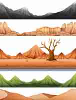 Free vector set of desert scene