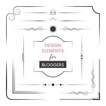 Set of design elements for bloggers vector