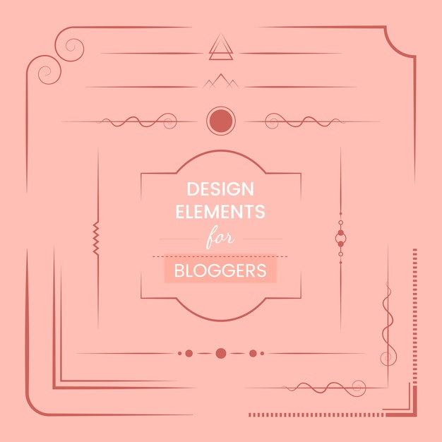 Set of design elements for bloggers vector