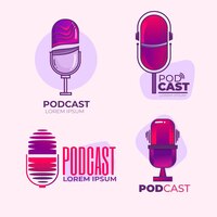 Free vector set of detailed podcast logos