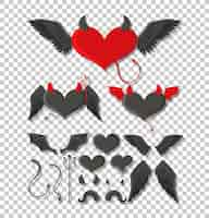 Free vector set of devil and angel object decor