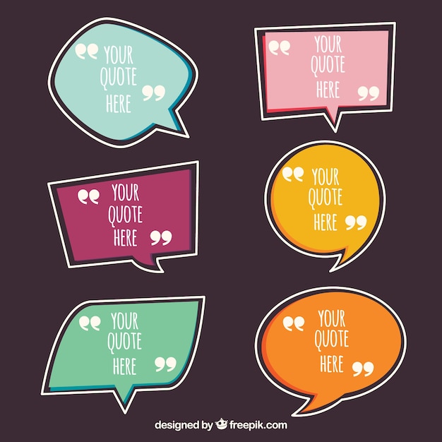 Free vector set of dialog bubbles for quote