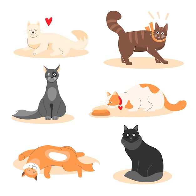 Set of different adorable animals