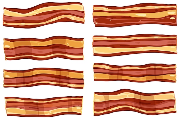 Free vector set of different bacon