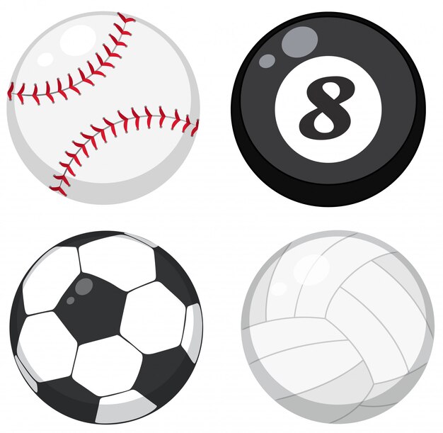 Set of different balls