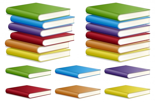 Free vector set of different book colour